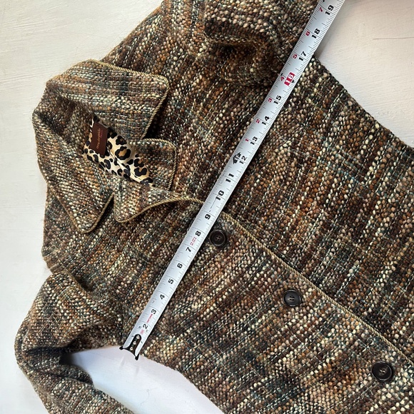 Anne Dee Goldin Green Gold Wool Tweed Blazer Jacket - Picture 6 of 9
